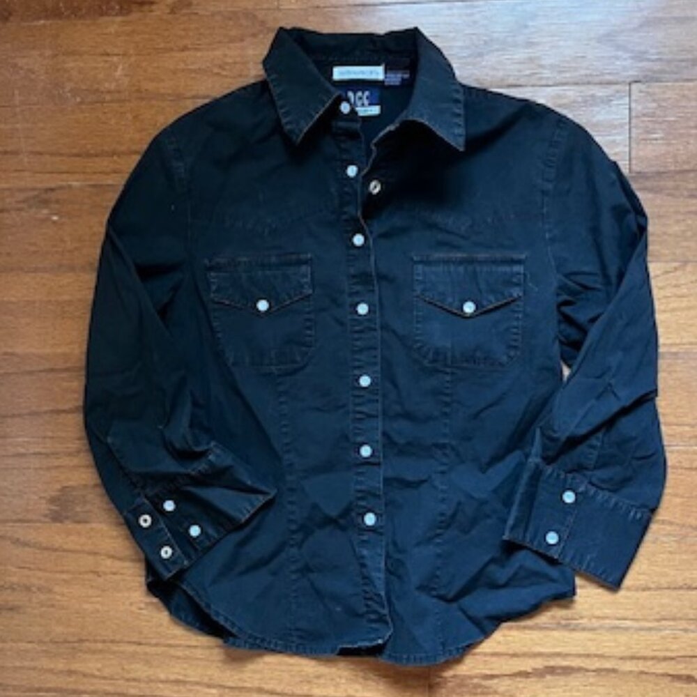 1990's 3/4 Sleeve Snap Button Shirt